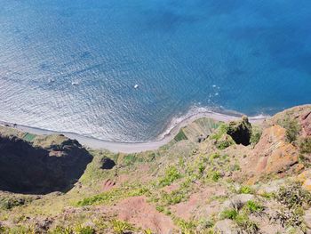 High angle view of sea against sky