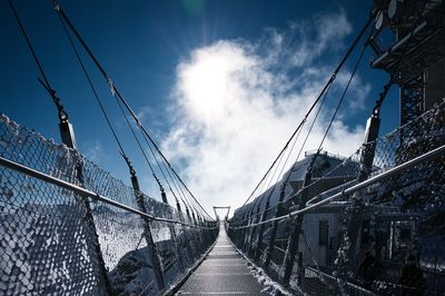 Low angle view of bridge against sky