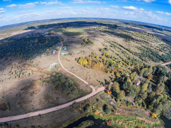 Aerial view of landscape against sky