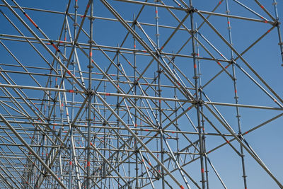 Part of modern scaffolding at a construction site