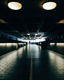 Illuminated underground underground walkway