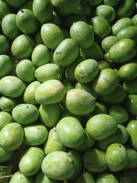 Full frame shot of green fruits for sale in market