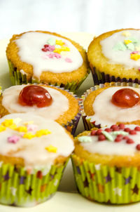 Close-up of cupcakes