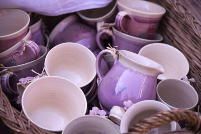 High angle view of various objects for sale at market