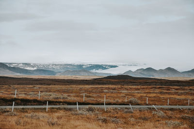 Scenic view of field against sky