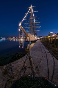 View of illuminated lights at night