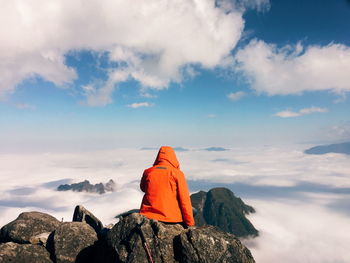 Scenic view of rock formation against sky