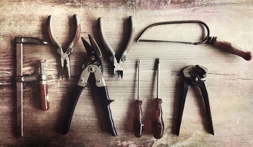 Close-up of hand tools