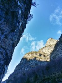 Low angle view of mountain against sky