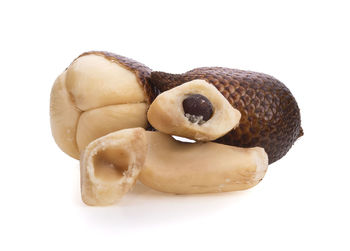 Close-up of cookies against white background