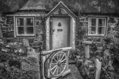 Built structure against brick wall