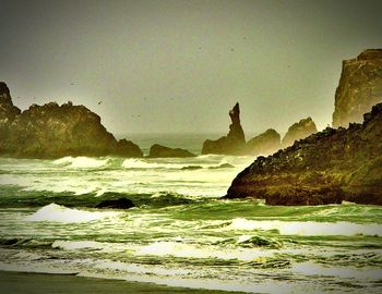 Rock formations in sea