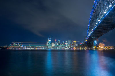 Amazing view of sydney cbd during night.long exposure shot.