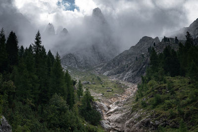 Scenic view of mountains against sky