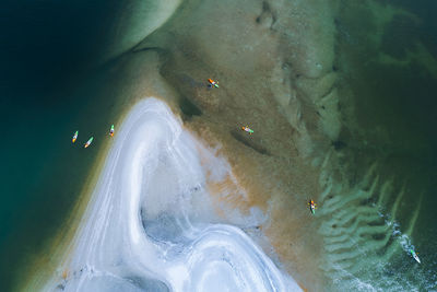 High angle view of people on beach