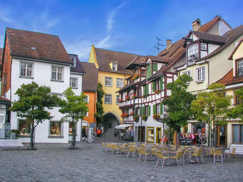 Square in meersburg city center, germany