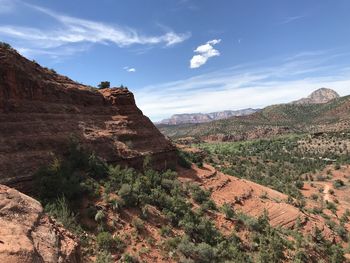 Scenic view of rocky mountains against sky