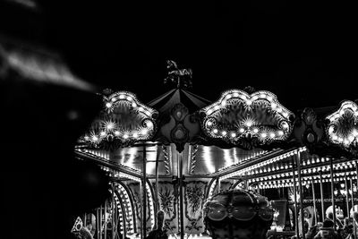 Low angle view of temple at night