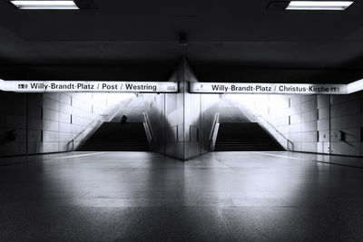 Illuminated subway station