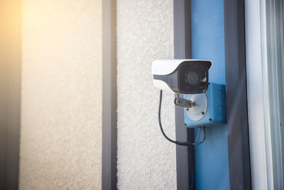 Close-up of electric light on window