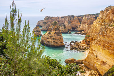 Cliffs and ocean, praia da marinha near benagil, algarve, portugal