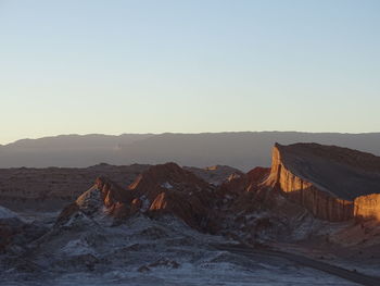 Scenic view of rock formation at atacama desert