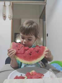Portrait of girl eating ice cream