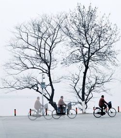 Man riding bicycle