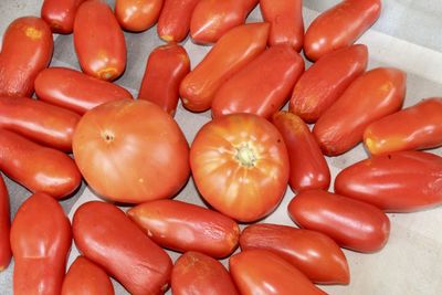 High angle view of tomatoes for sale in market