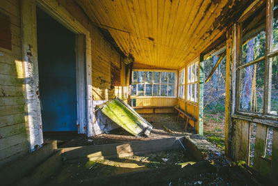 Interior of abandoned building