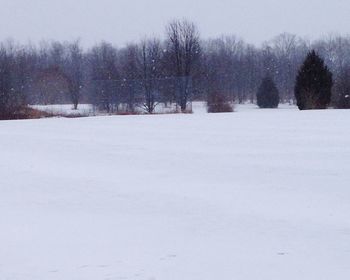 Scenic view of snow covered landscape