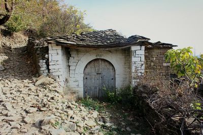 Exterior of old building against sky