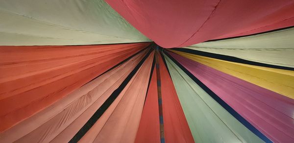 Low angle view of multi colored umbrella