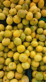 Full frame shot of lemons for sale at market stall