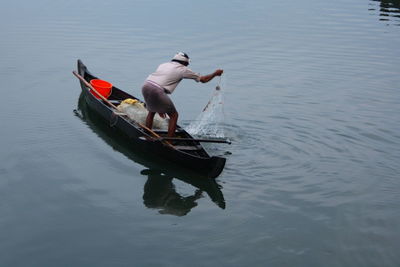 Boats in lake