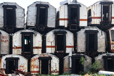 View of abandoned buildings in city