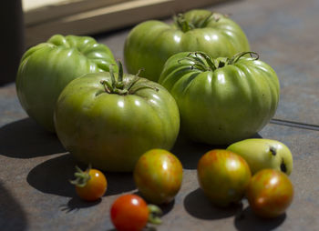 Close-up of apples on table