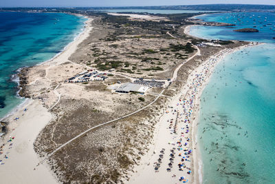 High angle view of beach