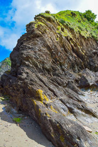 Scenic view of rock formation on shore