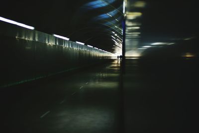 View of empty subway tunnel