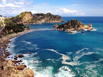 Scenic view of beach and sea against sky 