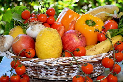 Close-up of fruits in basket