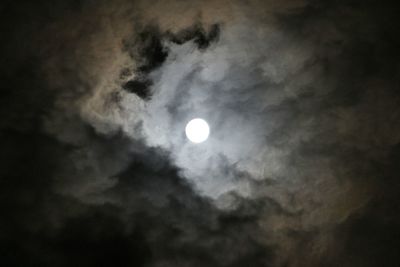 Low angle view of moon in sky