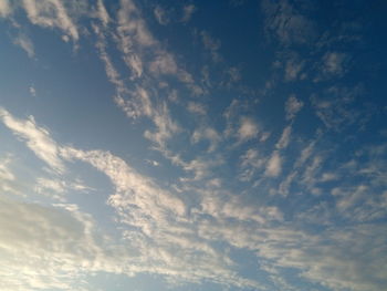 Low angle view of clouds in sky