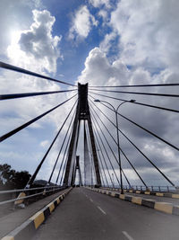 View of suspension bridge against sky