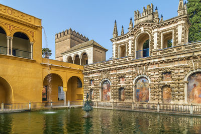 Pond of mercury in alcazar of seville, spain