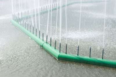 High angle view of water drops on swimming pool