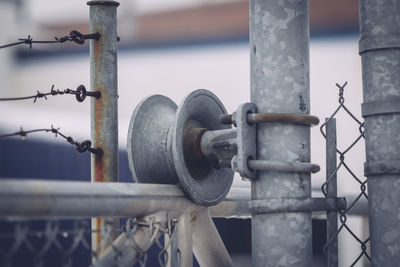 Close-up of metal gate