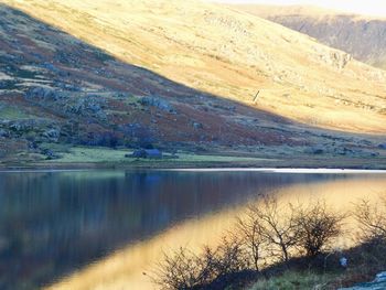 Scenic view of lake by mountain