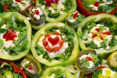 High angle view of vegetables